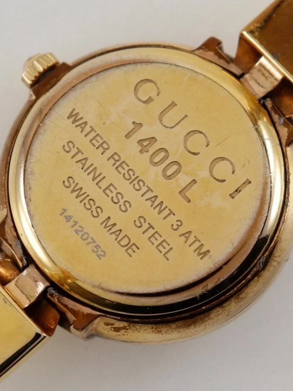GUCCI Watches 1400L White shellDial Plated Gold/Stainless Steel Quartz Ana... - Picture 5 of 16